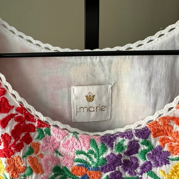 J. Marie Floral Embroidered Shift Mini Marie Dress Size Small - Picture 5 of 7